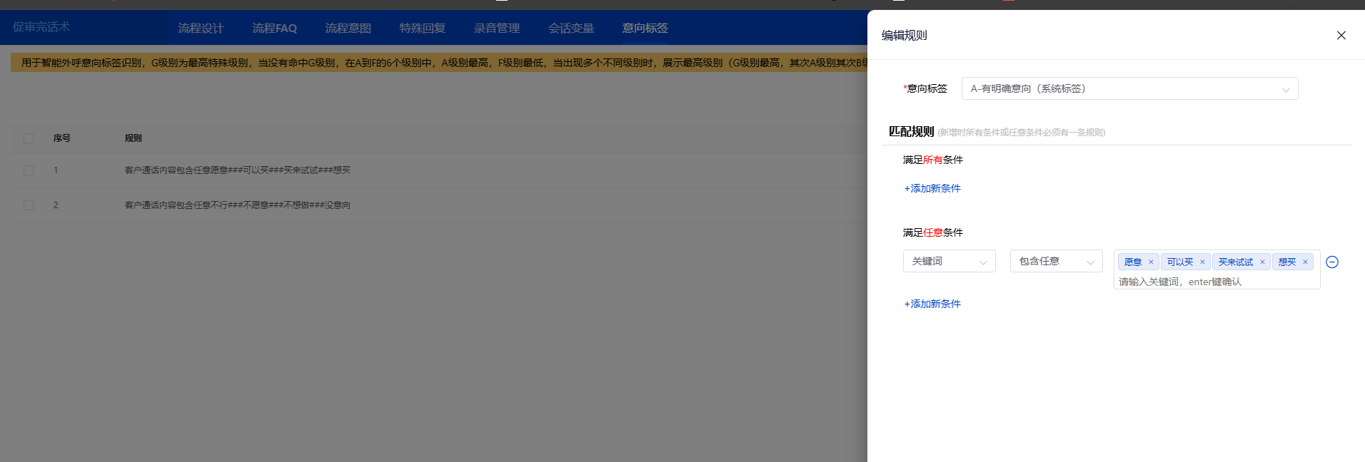 自动意向标签，分析用户画像